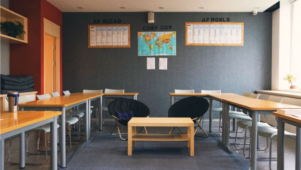 empty chengdu international school secondary classroom